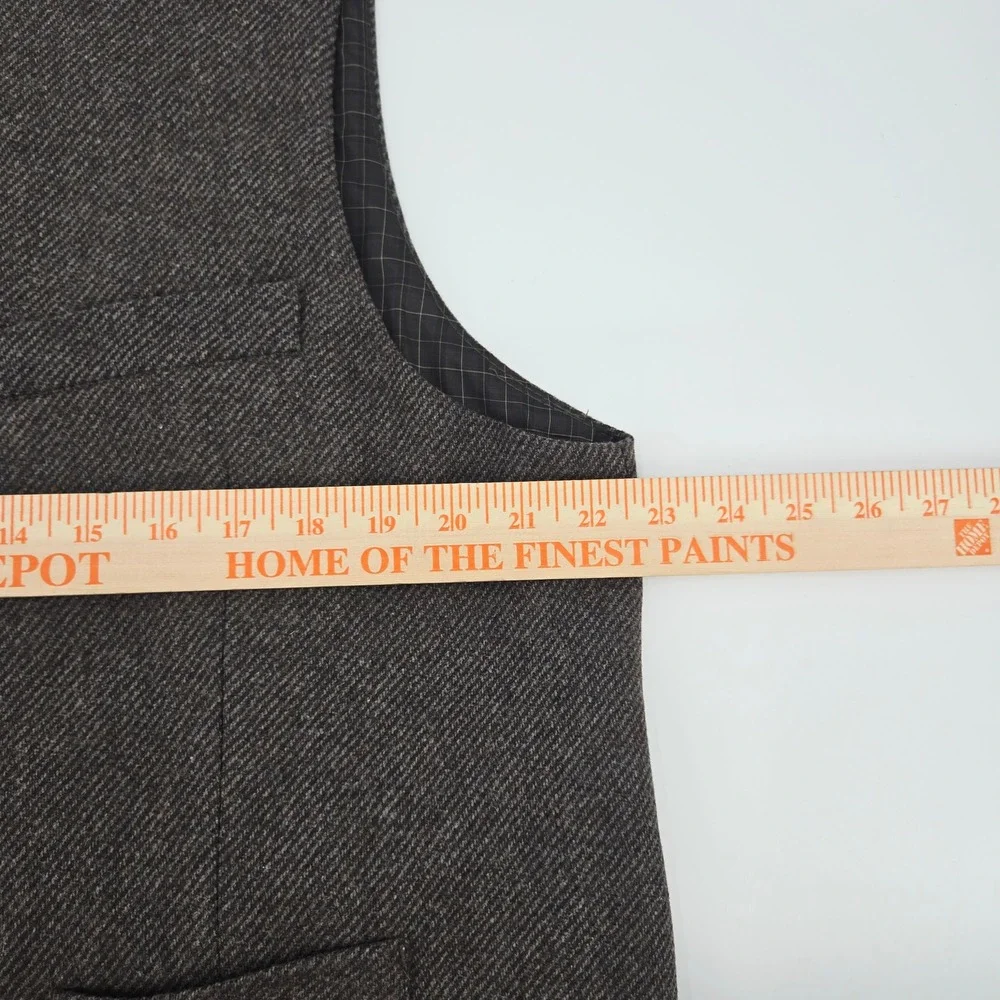 Joseph Abboud Brown Herringbone‎ Wool Blend 5-Button Suit Vest XXL Retro
